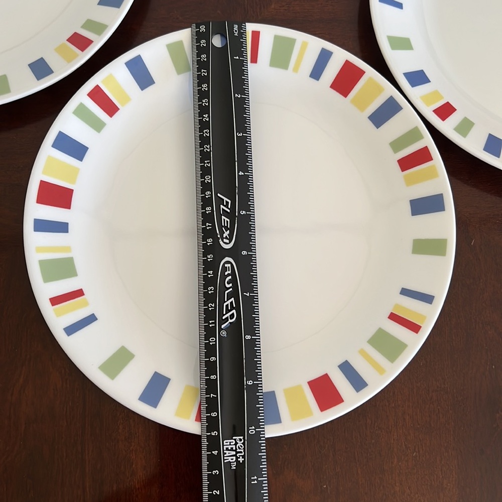 COPY - Corelle Colorful “Memphis” 4 Dinner Plates - Picture 7 of 11